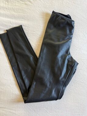 SKIMS Black Faux Leather Leggings